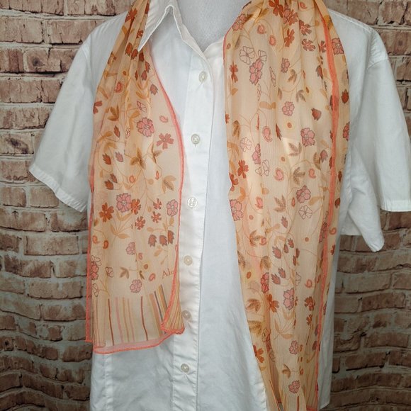 Anne Klein Sheer Floral Scarf - Picture 2 of 5